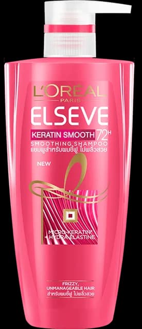 L'Oréal Paris ลอรีอัล ปารีส เอลแซฟ เคราติน สมูท สมูททิ่ง แชมพู ไมโคร-เคราติน 410 มล.
